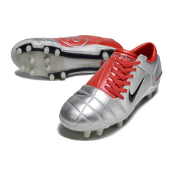 Chuteira Campo Nike Total 90 III FG Cinza e Vermelha