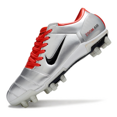 Chuteira Campo Nike Total 90 III FG Cinza e Vermelha