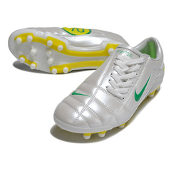 Chuteira Campo Nike Total 90 III FG Branca, Verde e Amarela