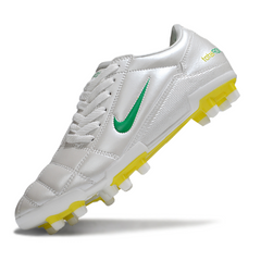 Chuteira Campo Nike Total 90 III FG Branca, Verde e Amarela