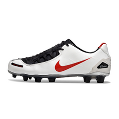 Chuteira Campo Nike Total 90 Laser Elite FG Branca e Preta