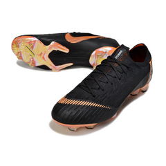 Chuteira Campo Nike Air Zoom Mercurial Vapor 12 Elite FG Preta e Laranja