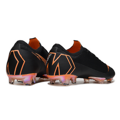 Chuteira Campo Nike Air Zoom Mercurial Vapor 12 Elite FG Preta e Laranja