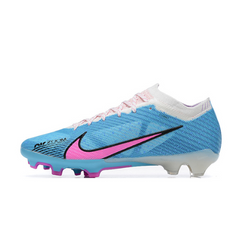 Chuteira Campo Nike Zoom Mercurial Vapor 15 Elite FG Azul e Rosa