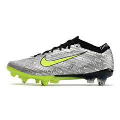 Chuteira Campo Nike Zoom Mercurial Vapor 15 Elite SG Ponta de Aluminio Cinza e Verde