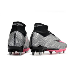 Chuteira Campo Nike Zoom Mercurial Superfly 9 Elite SG Trava Mista Cinza e Rosa - VENI Futebol