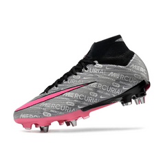 Chuteira Campo Nike Zoom Mercurial Superfly 9 Elite SG Trava Mista Cinza e Rosa - VENI Futebol