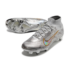 Chuteira Campo Nike Zoom Mercurial Superfly 9 Elite SG Trava Mista Prata - VENI Futebol