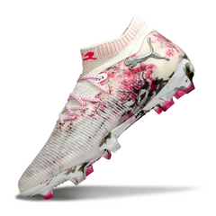 Chuteira Campo Puma Future 8 FG Branca e Rosa