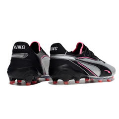 Chuteira Campo Puma King Ultimate FG Cinza, Preta e Rosa