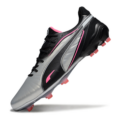 Chuteira Campo Puma King Ultimate FG Cinza, Preta e Rosa