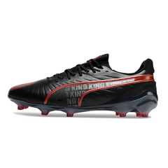 Chuteira Campo Puma King Ultimate FG Preta e Vermelha