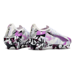 Chuteira Campo Puma Ultra 5 Carbon FG Branca, Roxa e Preta