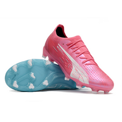 Chuteira Campo Puma Ultra Ultimate FG Azul e Rosa - VENI Futebol