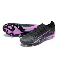 Chuteira Campo Puma Ultra Ultimate FG Preta e Rosa - VENI Futebol