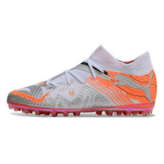 Chuteira Campo e Society Puma Future 7 MG Branca e Laranja
