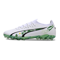 Chuteira Campo e Society Puma Ultra 5 Carbon MG Branco e Verde