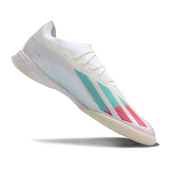 Chuteira Futsal Adidas X Crazyfast.1 IC Branca, Roxa e Azul - VENI Futebol