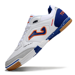 Chuteira Futsal Joma Top Flex 24 IC Branca, Azul e Laranja