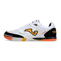 Chuteira Futsal Joma Top Flex 24 IC Branca, Preta e Laranja