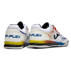 Chuteira Futsal Joma Top Flex Rebound IC Branca, Vermelha e Azul