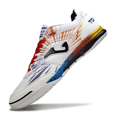 Chuteira Futsal Joma Top Flex Rebound IC Branca, Vermelha e Azul