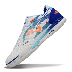 Chuteira Futsal Joma Top Flex Rebound IC Branca e Azul
