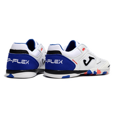 Chuteira Futsal Joma Top Flex Rebound IC Branco, Azul e Vermelho