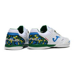 Chuteira Futsal Joma Top Flex Rebound IC Branco, Verde e Azul