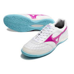 Chuteira Futsal Mizuno Morelia Sala Japan IC Branca, Rosa e Azul - VENI Futebol