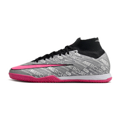 Chuteira Futsal Nike Zoom Mercurial Superfly 9 Elite IC Cinza e Rosa