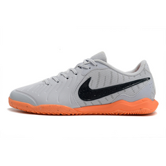 Chuteira Futsal Nike Tiempo 10 Legend Academy IC Cinza e Laranja