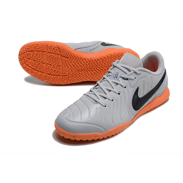 Chuteira Futsal Nike Tiempo 10 Legend Academy IC Cinza e Laranja VENI Futebol