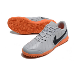 Chuteira Futsal Nike Tiempo 10 Legend Academy IC Cinza e Laranja - VENI Futebol