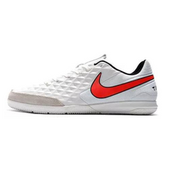 Chuteira Futsal Nike Tiempo 8 Legend Pro IC Branca e Vermelha