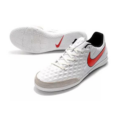 Chuteira Futsal Nike Tiempo 8 Legend Pro IC Branca e Vermelha - VENI Futebol