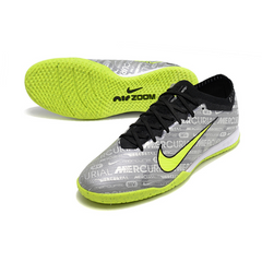 Chuteira Futsal Nike Zoom Mercurial Vapor 15 Elite IC Cinza e Verde - VENI Futebol