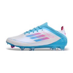 Chuteira Infantil Campo Adidas F50 Elite FG Azul,Branca e Rosa