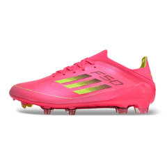 Chuteira Infantil Campo Adidas F50 Elite FG Rosa e Amarela