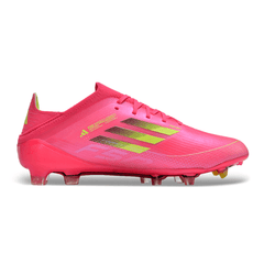 Chuteira Infantil Campo Adidas F50 Elite FG Rosa e Amarela - VENI Futebol