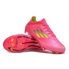 Chuteira Infantil Campo Adidas F50 Elite FG Rosa e Amarela - VENI Futebol