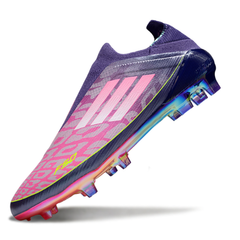 Botas de fútbol Adidas F50 Elite Laceless FG para niños, color morado, laminado y Yamal Pack