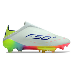 Chuteira Infantil Campo Adidas F50+ Elite Sem Cadarço FG Stellar Icon Pack