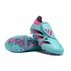 Chuteira Infantil Campo Adidas Predator 30 Elite Com Lingua FG Azul Claro e Rosa - VENI Futebol