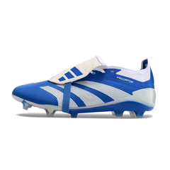 Chuteira Infantil Campo Adidas Predator 30 Elite Com Lingua FG Azul e Branca