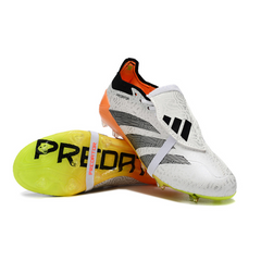 Chuteira Infantil Campo Adidas Predator 30 Elite Com Lingua FG Branca, Preta e Laranja - VENI Futebol