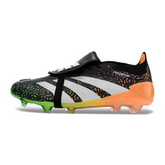 Chuteira Infantil Campo Adidas Predator 30 Elite Com Lingua FG Preta e Laranja