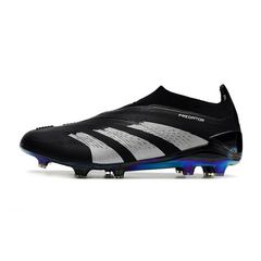 Chuteira Infantil Campo Adidas Predator 30 Elite Sem Cadarço FG Preta e Branca - VENI Futebol