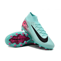 Botas de fútbol para césped artificial Nike Air Zoom Mercurial Superfly 10 Elite AG para niños: azul claro y rosa