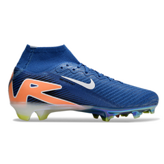 Chuteira Infantil Campo Nike Air Zoom Mercurial Superfly 10 Elite FG Azul e Laranja